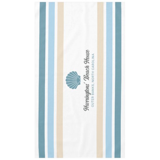 Individuelle Name & Lage Beach House Tischdecke (Vorderseite)