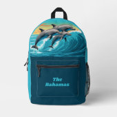 Individuelle Name & Lage Dolphin Bedruckter Rucksack (Vorderseite)
