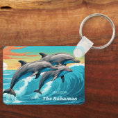 Individuelle Name & Lage Dolphin Schlüsselanhänger (Vorderseite)
