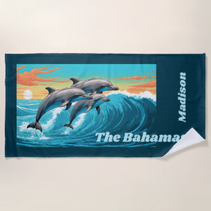 Individuelle Name & Lage Dolphin Strandtuch