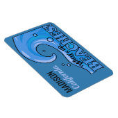 Individuelle Name & Lage Funny Beach Wave Magnet (Rechte Seite)