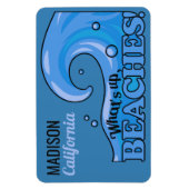 Individuelle Name & Lage Funny Beach Wave Magnet (Vertikal)