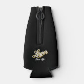 Individuelle Name Lager als Leben Bier Flasche Coo Flaschenkühler (Rückseite)