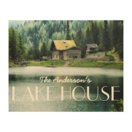Individuelle Name Lake House Foto Plaque Holzdruck