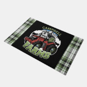 Individuelle Name Landbetrieb Stalltraktor Bauer Fußmatte (Schrägansicht)