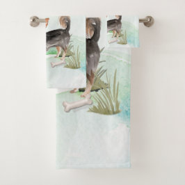 Individuelle Name Langhaariger Chihuahua Haustier  Badhandtuch Set