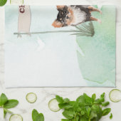 Individuelle Name Langhaariger Chihuahua Haustier  Geschirrtuch (Gefaltet)