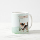 Individuelle Name Langhaariger Chihuahua Haustier Kaffeetasse (VorderseiteRechts)