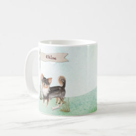 Individuelle Name Langhaariger Chihuahua Haustier  Kaffeetasse