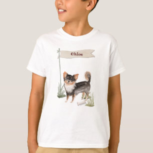 Individuelle Name Langhaariger Chihuahua Haustier T-Shirt