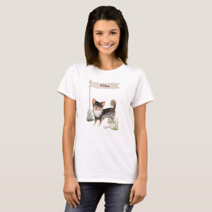 Individuelle Name Langhaariger Chihuahua Haustier T-Shirt