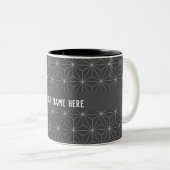 Individuelle Name Laser GeoMetric Gray White Class Zweifarbige Tasse (VorderseiteRechts)