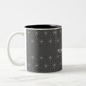 Individuelle Name Laser GeoMetric Gray White Class Zweifarbige Tasse (Links)