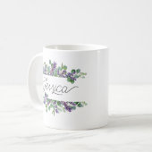 Individuelle Name Lavender Floral Tasse (Vorderseite Links)