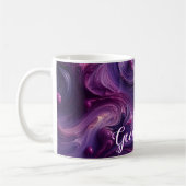 Individuelle Name Lebhafter Lila Farbeffekt Kaffeetasse (Links)