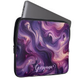 Individuelle Name Lebhafter Lila Farbeffekt Laptopschutzhülle (Vorne Rechts)