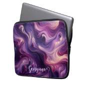 Individuelle Name Lebhafter Lila Farbeffekt Laptopschutzhülle (Vorderseite Links)