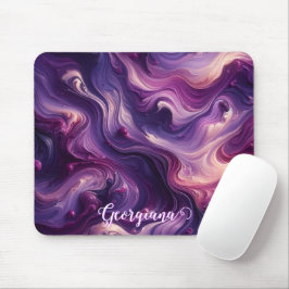 Individuelle Name Lebhafter Lila Farbeffekt Mousepad