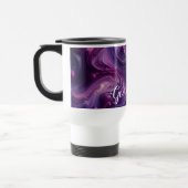 Individuelle Name Lebhafter Lila Farbeffekt Reisebecher (Links)