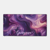 Individuelle Name Lebhafter Lila Farbeffekt Schreibtischunterlage (Vorderseite)