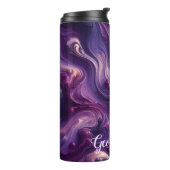 Individuelle Name Lebhafter Lila Farbeffekt Thermosbecher (Nach links gedreht)