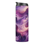 Individuelle Name Lebhafter Lila Farbeffekt Thermosbecher (Nach rechts gedreht)