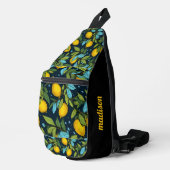 Individuelle Name Lemon Muster Crossbody Bag (Rechte Ecke)
