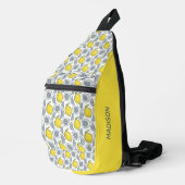 Individuelle Name Lemon Muster Crossbody Bag (Rechte Ecke)