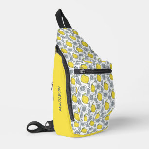 Individuelle Name Lemon Muster Crossbody Bag