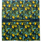 Individuelle Name Lemon Muster Duschvorhang (Vorderseite)