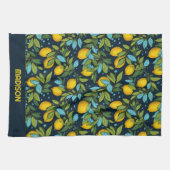 Individuelle Name Lemon Muster Geschirrtuch (Horizontal)