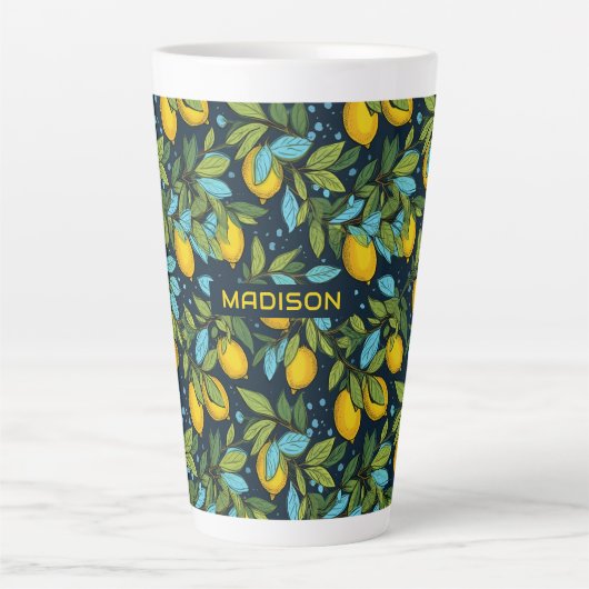 Individuelle Name Lemon Muster Milchtasse (Vorderseite)