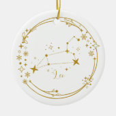 Individuelle Name Leo Zodiac Sign Gold Keramik Ornament (Vorne)