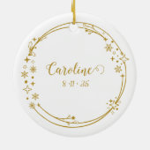 Individuelle Name Leo Zodiac Sign Gold Keramik Ornament (Hinten)