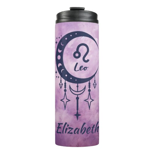 Individuelle Name Leo Zodiac Sign Thermosbecher (Vorderseite)
