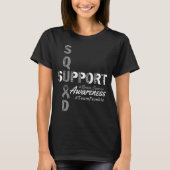 Individuelle Name Leopard Brain Cancer Support Squ T-Shirt (Vorderseite)