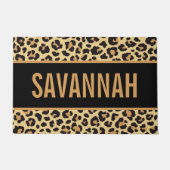 Individuelle Name Leopard Tierdruckmuster Klassisc Fußmatte (Vorderseite)