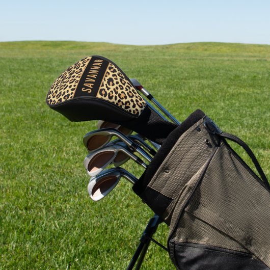 Individuelle Name Leopard Tierdruckmuster Klassisc Golf Headcover (In SItu)