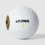 Individuelle Name Leopard Tierdruckmuster Klassisc Golfball (Logo)
