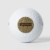 Individuelle Name Leopard Tierdruckmuster Klassisc Golfball (Vorderseite)