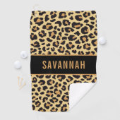 Individuelle Name Leopard Tierdruckmuster Klassisc Golfhandtuch (Insitu)