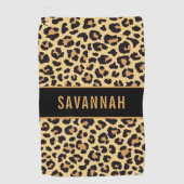 Individuelle Name Leopard Tierdruckmuster Klassisc Golfhandtuch (Vorderseite)