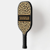 Individuelle Name Leopard Tierdruckmuster Klassisc Pickleball Schläger (Links)