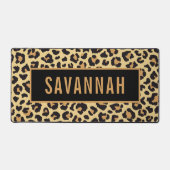 Individuelle Name Leopard Tierdruckmuster Klassisc Schreibtischunterlage (Vorderseite)
