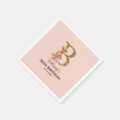 Individuelle Name Letter B Gold Rosa Rosen Serviette (Ecke)
