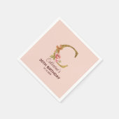 Individuelle Name Letter C Gold Rosa Roses Serviette (Ecke)