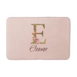 Individuelle Name Letter E Goldene Forelle Rose Ro Badematte
