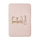 Individuelle Name Letter E Goldene Forelle Rose Ro Badematte (Vorderseite Vertikal)