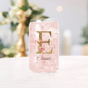 Individuelle Name Letter E Goldene Forelle Rose Ro Dosenglas