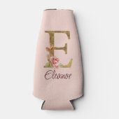 Individuelle Name Letter E Goldene Forelle Rose Ro Flaschenkühler (Vorderseite)